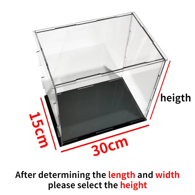 Acrylic Display Case Plastic Box Cube Storage Box Clear Small Assemble Dustproof Showcase for Collectibles Items,Dolls,Car Model
