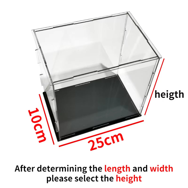 Acrylic Display Case Plastic Box Cube Storage Box Clear Small Assemble Dustproof Showcase for Collectibles Items,Dolls,Car Model